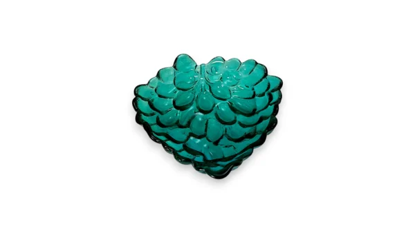 drueklase formet grønlig skål