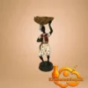 Dekorativ bronzeskulptur håndmalet Afrika! 28 cm