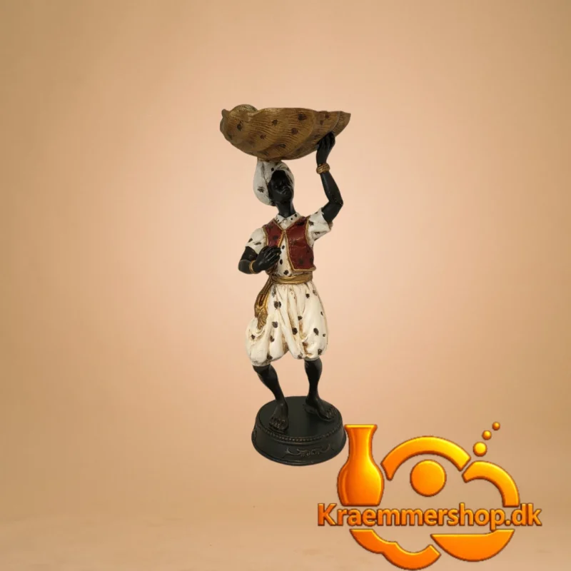 Dekorativ bronzeskulptur håndmalet Afrika! 28 cm