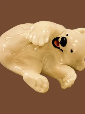 Bjørne unge fra Royal Copenhagen nr 779--433 Hvid figur af isbjørneunge Royal Copenhagen nr.729