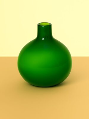 Grøn Moderne Lilly Glasvase – Mundblæst, 12 cm