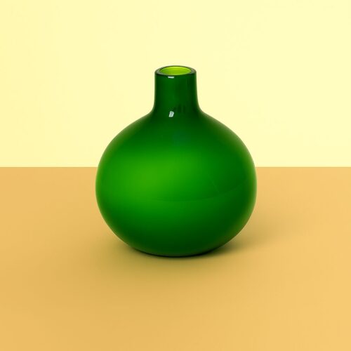 Grøn Moderne Lilly Glasvase – Mundblæst, 12 cm