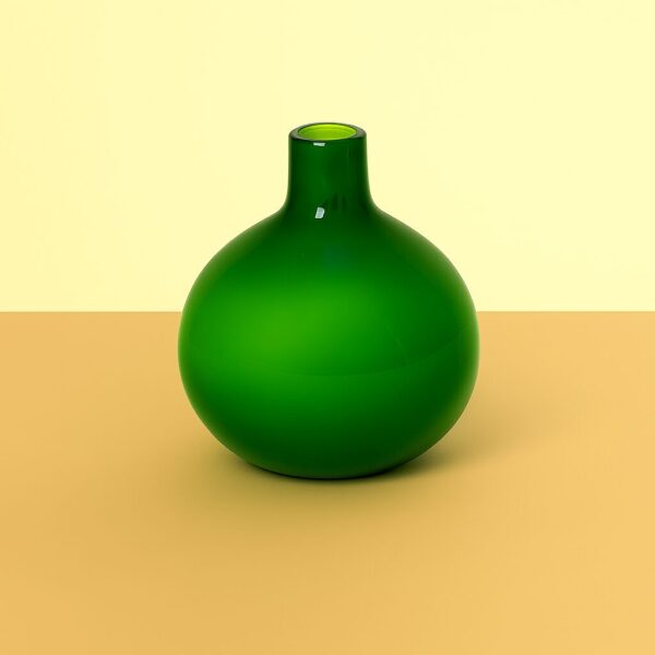 Grøn Moderne Lilly Glasvase – Mundblæst, 12 cm