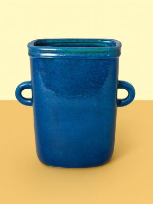 Nils Kähler. Stor vase af stentøj dekoreret med turkis glasur.