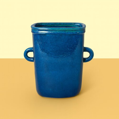 Nils Kähler. Stor vase af stentøj dekoreret med turkis glasur.