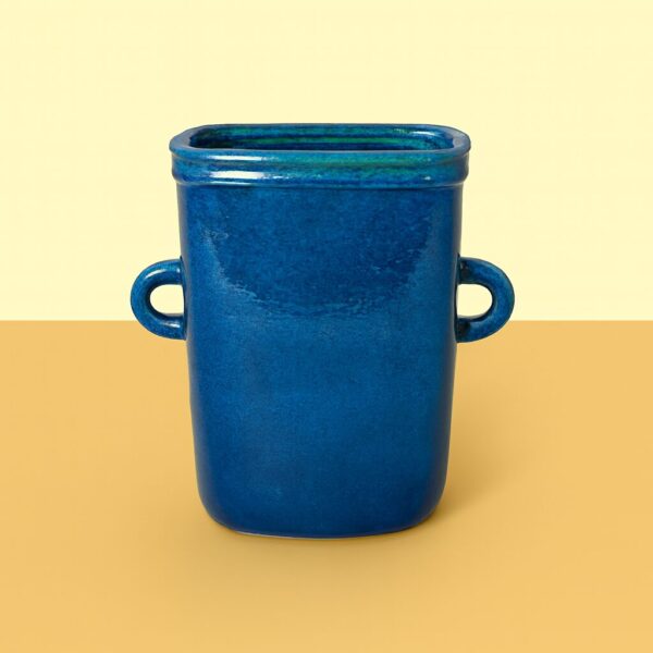 Nils Kähler. Stor vase af stentøj dekoreret med turkis glasur.