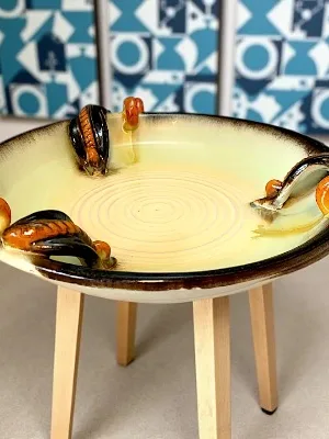 Keramik/Stentøj/Fajance RETRO pyntefad af tysk oprindelse