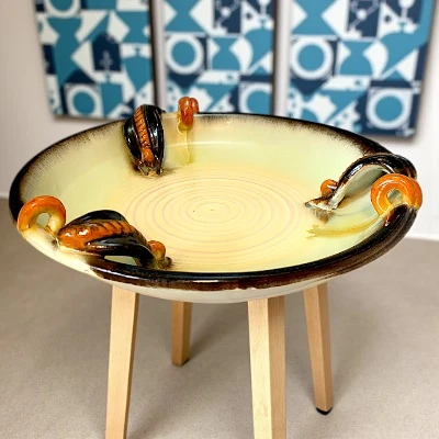 Keramik/Stentøj/Fajance RETRO pyntefad af tysk oprindelse