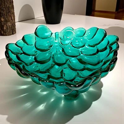 Fransk 20. århundrede drueklase formet grønlig skål