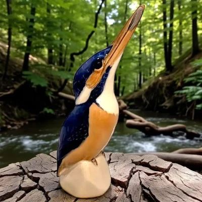 Isfugl med fisk figur fra Royal Copenhagen no 2257