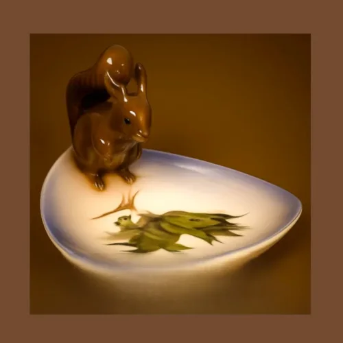 egern no 982-Photoroom Sjælden skål med egern fra Royal/Copenhagen nr. 981