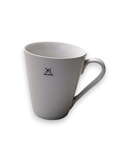 Hvid Porcelænskrus med hank, som man kan dekorere