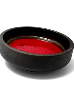 Lehmann – Keramik skål glaseret med krakeleret rød farve