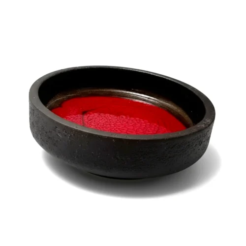 Lehmann – Keramik skål glaseret med krakeleret rød farve