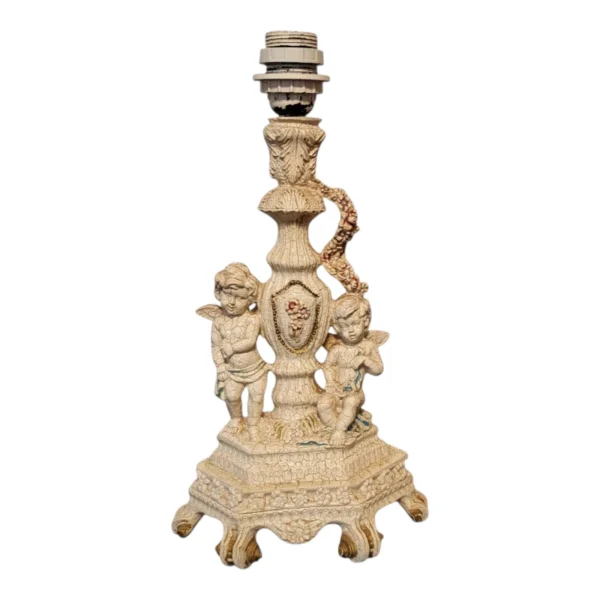 Fransk Antik Kerubisk Bordlampe med Klofødder