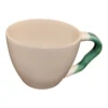 hvid kop med grøn hank-Royal copenhagen