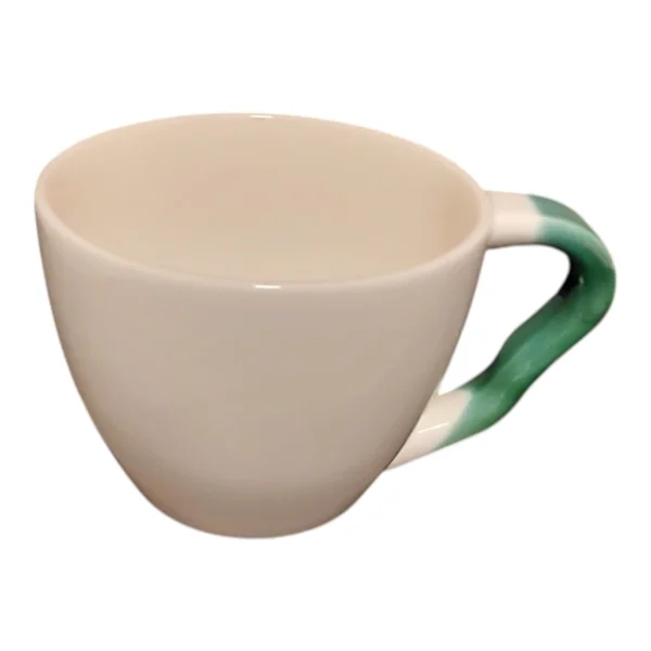 hvid kop med grøn hank-Royal copenhagen