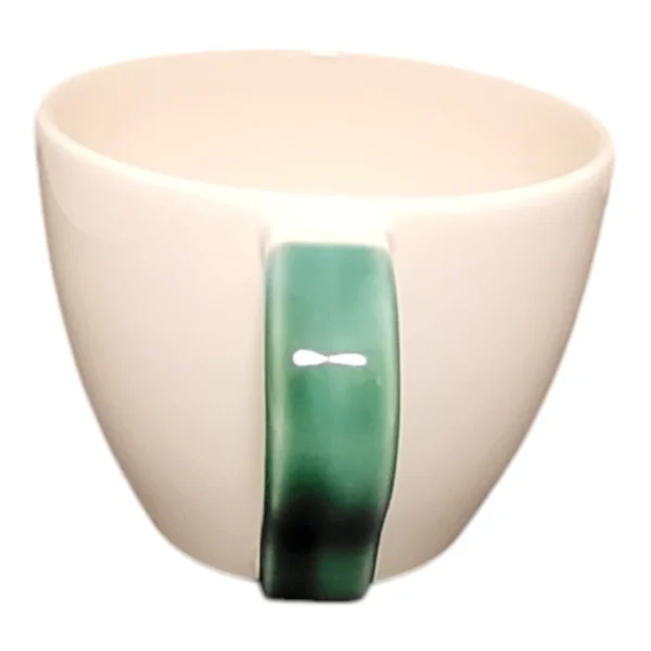 hvid kop med grøn hank-Royal copenhagen