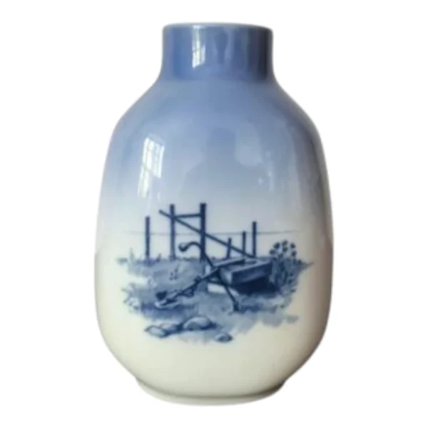 vase med motiv af en fisker nr 5528 alt 5582