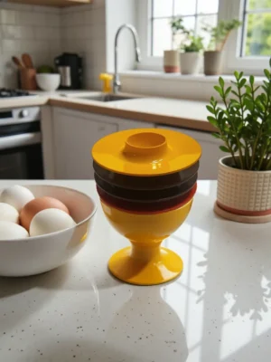 Rosti æggebægre i Melemin i flere farver 4 stk