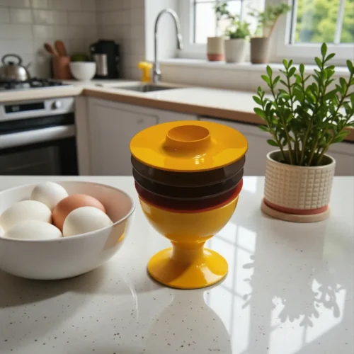 Rosti æggebægre i Melemin i flere farver 4 stk