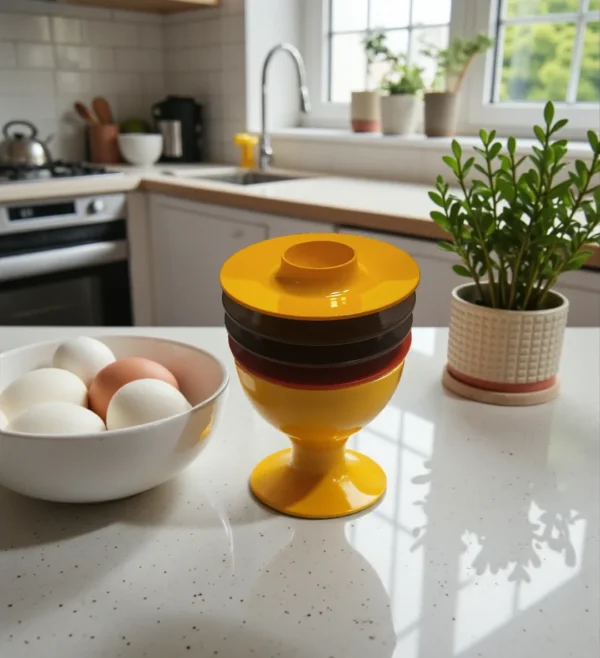 Rosti æggebægre i Melemin i flere farver 4 stk