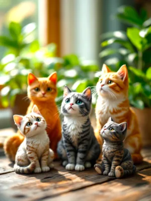 flere f katte forskellige-Photoroom Bing og Grøndahl figur gås leder efter mad No.1902