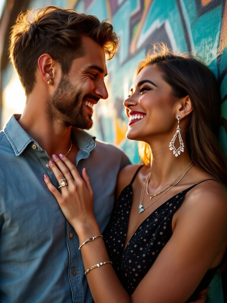 Glimtende guldsæt med pavé diamanter