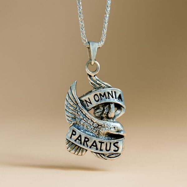 sølv halskæde med ørn og budskab