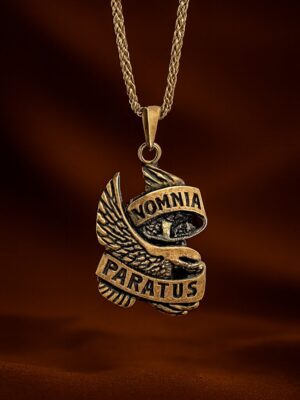 Sølv halskæde med ørn og budskab