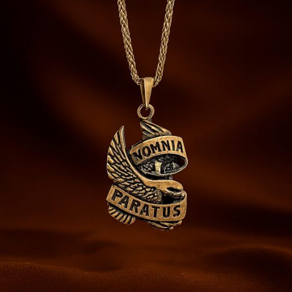 Sølv halskæde med ørn og budskab