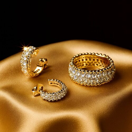 Copilot_20251105_194652 Elegant guldring og matchende ørestikker