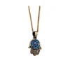 Hamsa-halskæde med blå øje-symbol