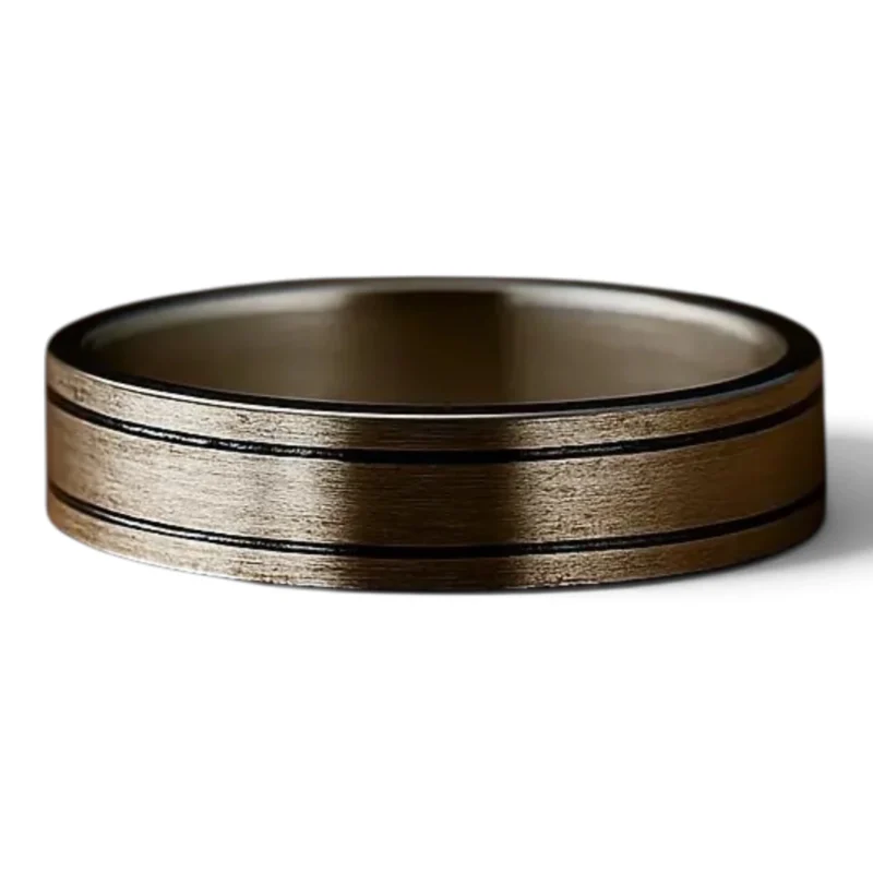 Stilringsbåndet med børstet metalfinish-lægger ned
