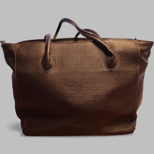 Italiensk lædertaske Maxima Milano brun skuldertaske forside