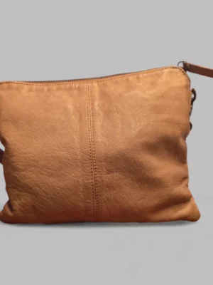 Elegant Lysebrun læder skuldertaske Depeche –