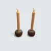 Kähler Hammershøi lysestager grå porcelæn – Hans‑Christian Bauer design, 2 stk.