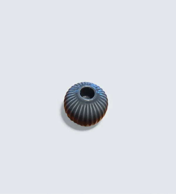 Kähler Hammershøi lysestager grå porcelæn – Hans‑Christian Bauer design, 2 stk.-fra oven