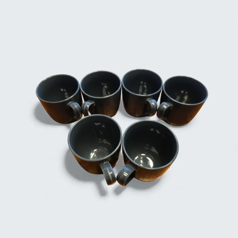 Kähler Hammershøi Krus – 6 stk. i antracitgrå porcelæn