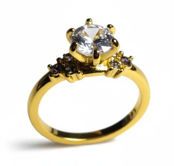 Ring med kubiske zirkonsten Guldbelagt – Thalia (EU str. 54)
