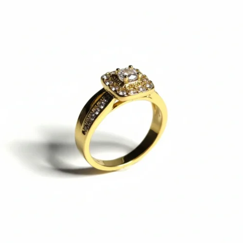 Ring med kubiske zirkonsten Guldbelagt – Aria (EU str. 54)-front