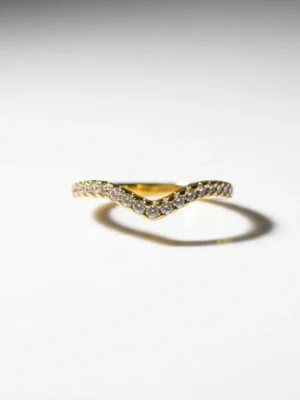 Ring med kubiske zirkonsten Guldbelagt – Liora (EU str. 54)