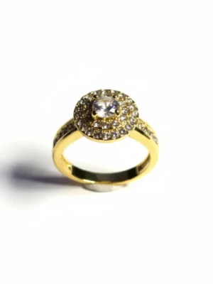 Ring med kubiske zirkonsten Guldbelagt – Freya (EU str. 54)