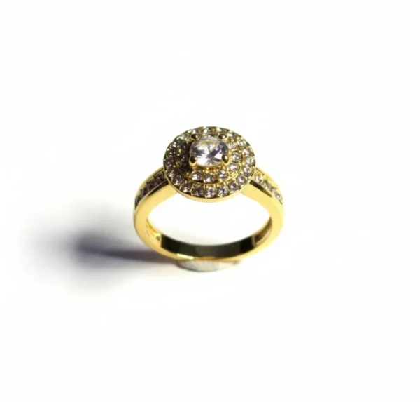 Ring med kubiske zirkonsten Guldbelagt – Freya (EU str. 54)