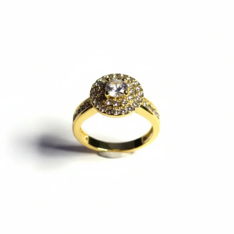 Ring med kubiske zirkonsten Guldbelagt – Freya (EU str. 54)