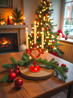 rødbrun 3 armet lysestage1