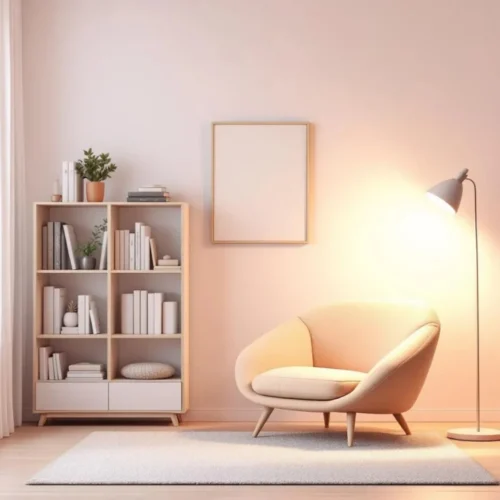 stue med lame der lyser