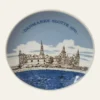 Kronborg Slot platte 1970 Danmarks Slotte forside - blå porcelæn med Hamlet slottet