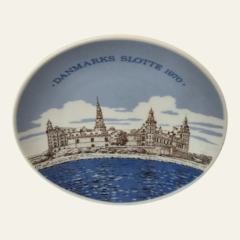Vintage Kronborg platte 1970 skrå vinkel - Kronborg Slot ved Øresund