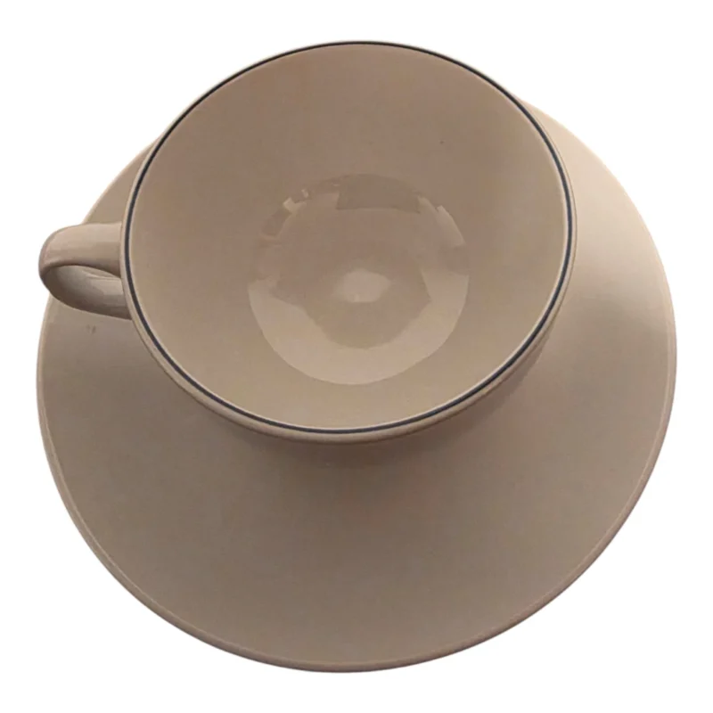 Blåkant 3042 kaffekop med underkop - oppe fra Royal Copenhagen